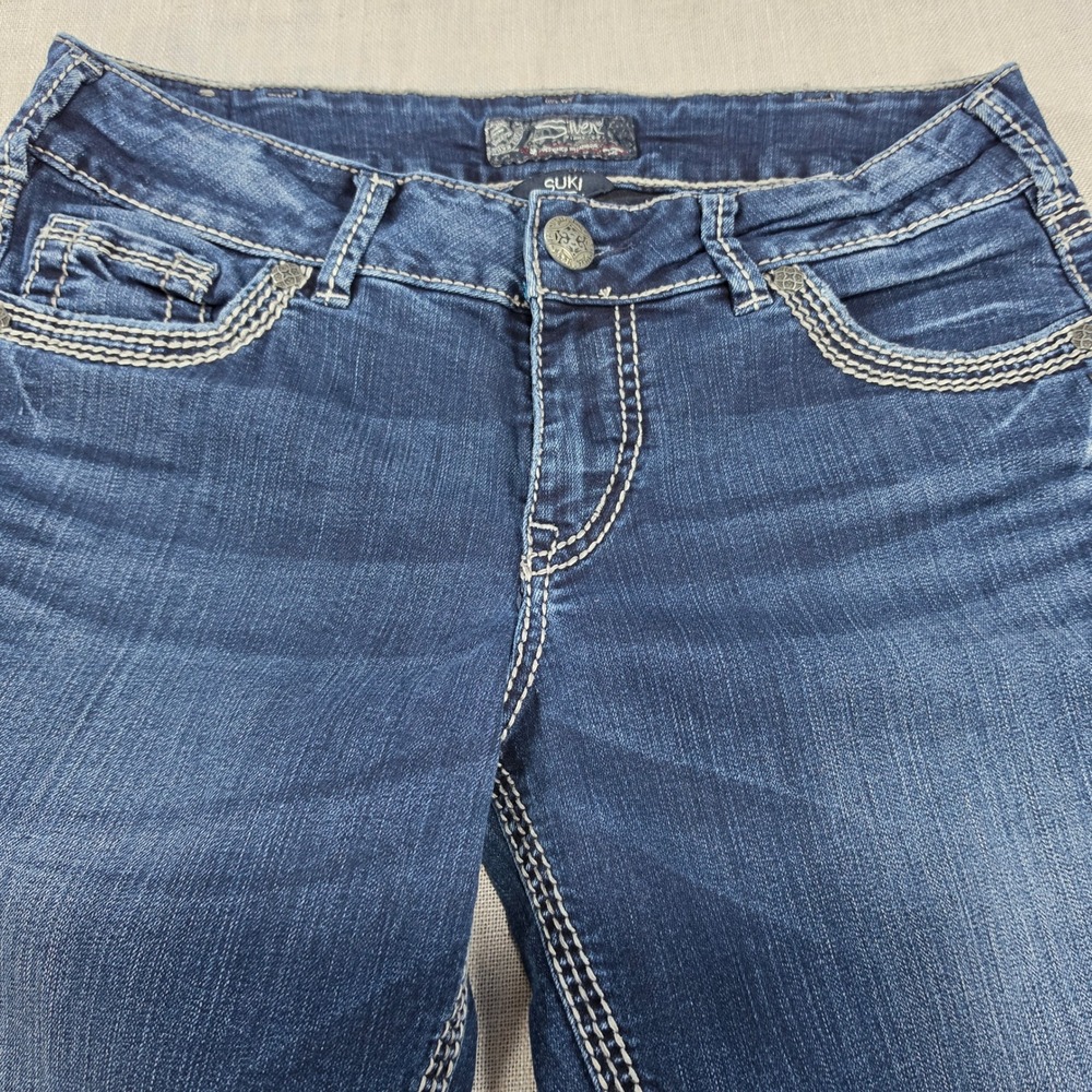 Silver Jeans Co Suki Jeans Women 31 Blue Excellent Mid Rise Straight Leg Stretch